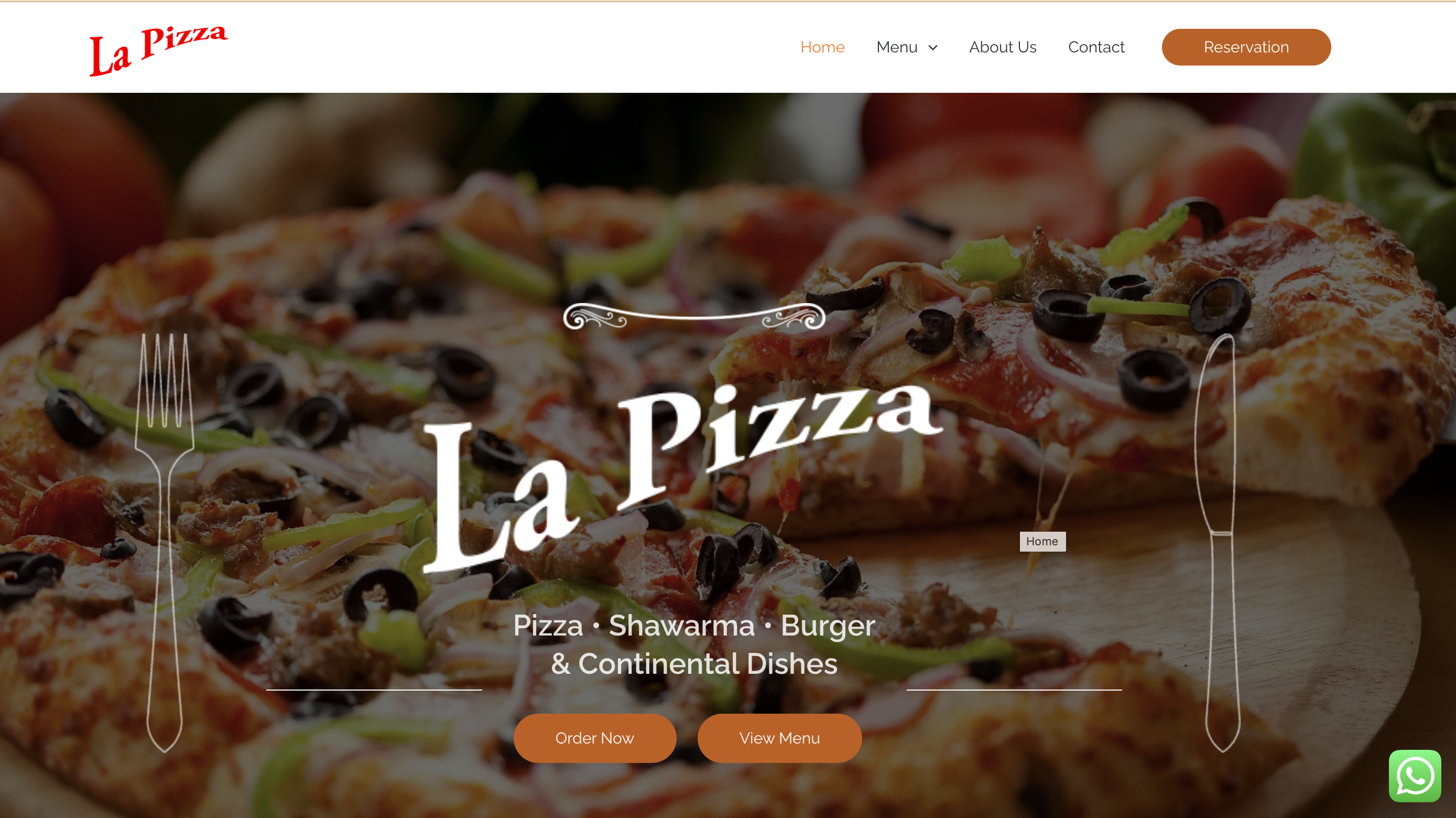 La Pizza Restaurant & Bar Website